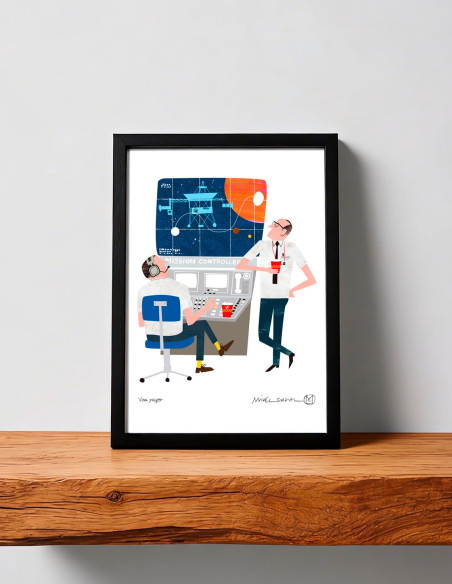 Ilustración "Spacial Station" de Mikel Casal. Reproducción A4 firmada