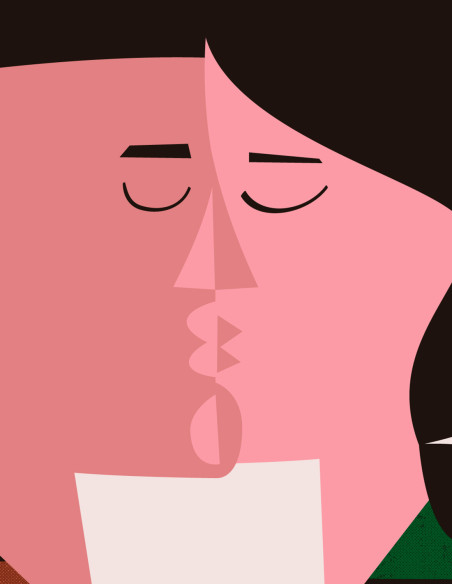 Ilustración "Kiss" de Mikel Casal. Reproducción A4 firmada