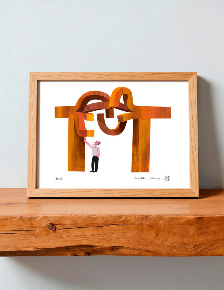Illustration "Berlín Chillida" by Mikel Casal. A4 signed reproduction