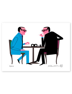 Ilustración "Ajedrez" de Mikel Casal. Reproducción A4...