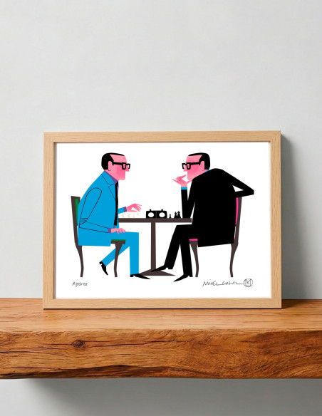 Ilustración "Ajedrez" de Mikel Casal. Reproducción A4 firmada