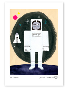 Ilustración "Astronauta" de Mikel Casal. Reproducción A4...