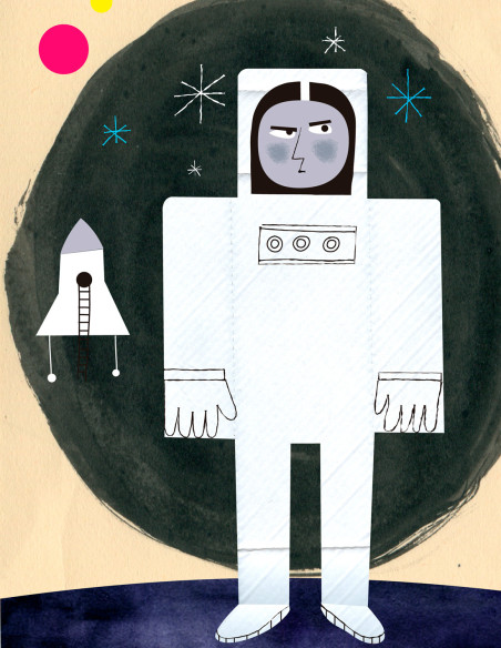 Ilustración "Astronauta" de Mikel Casal. Reproducción A4 firmada