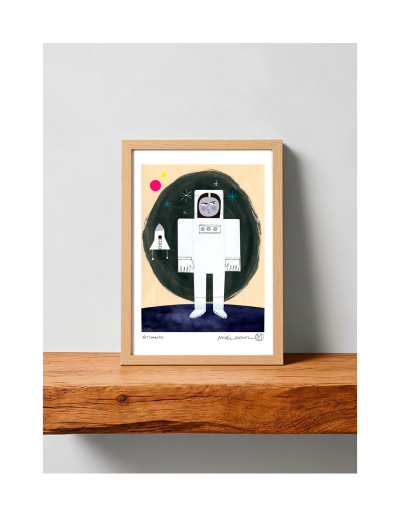 Illustration "Astronauta" by Mikel Casal. A4...