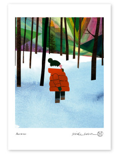 Ilustración "Auroras" Mikel Casal. Reproducción A4 firmada