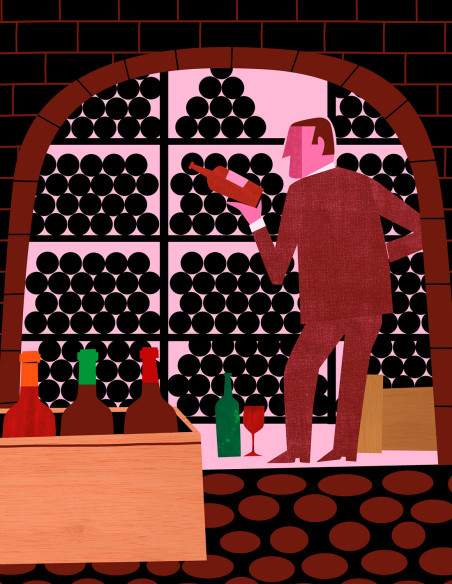 Ilustración "La Bodega" Mikel Casal. Reproducción A4 firmada