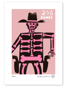 Illustration "Bones" by Mikel Casal. A4 signed reproduction