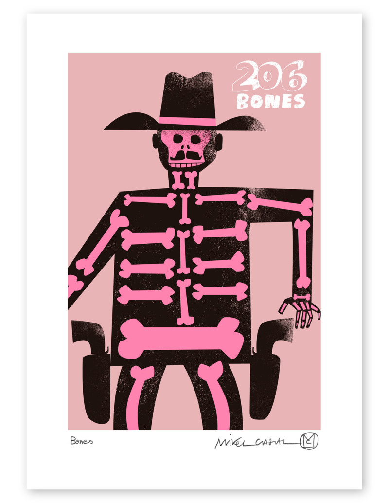 Illustration "Bones" by Mikel Casal. A4 signed...