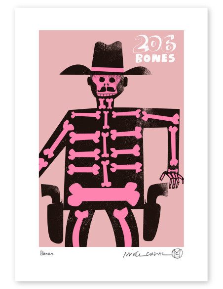 Ilustración "Bones" de Mikel Casal. Reproducción A4 firmada