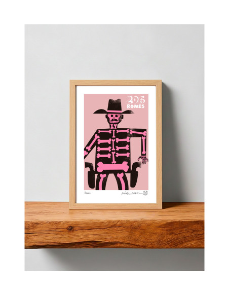 Illustration "Bones" by Mikel Casal. A4 signed reproduction