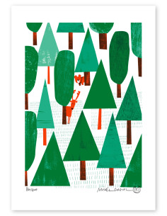 Illustration "Bosque" by Mikel Casal. A4 signed reproduction