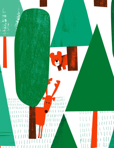 Ilustración "Bosque" de Mikel Casal. Reproducción A4 firmada