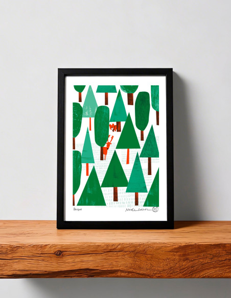 Illustration "Bosque" by Mikel Casal. A4 signed reproduction
