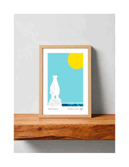 Illustration "Calentamiento" by Mikel Casal. A4 signed reproduction
