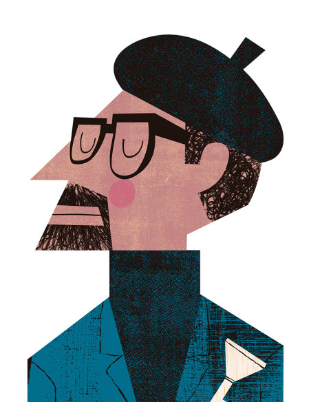 Ilustración "Dizzy Gillespie" de Mikel Casal. Reproducciones en A4 y A5