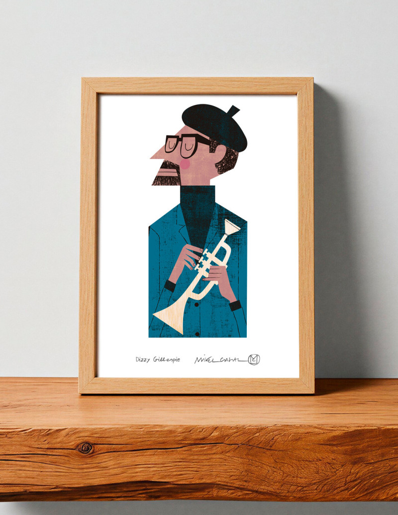 Illustration "Dizzy Gillespie" by Mikel Casal....