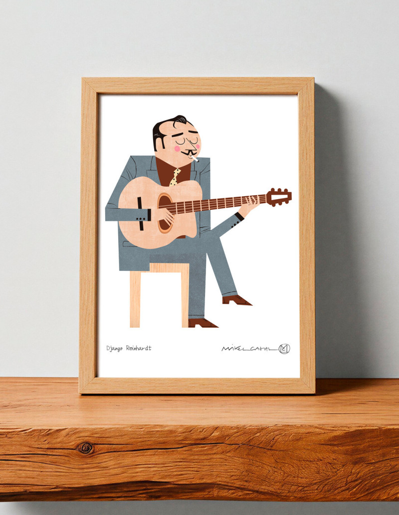 Illustration "Django Reinhardt" by Mikel Casal....