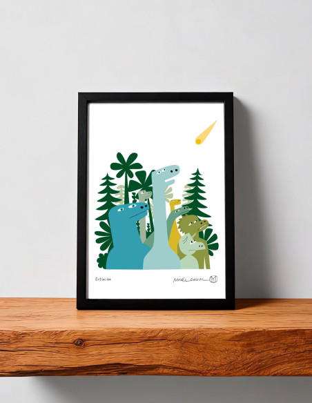 Illustration "Extinción" by Mikel Casal. A4 signed reproduction