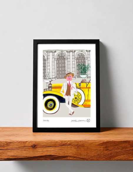 Illustration "The great Gatsby" by Mikel Casal. A4 signed reproduction