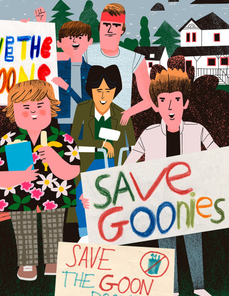 Illustration "Goonies" by Mikel Casal. A4 signed reproduction