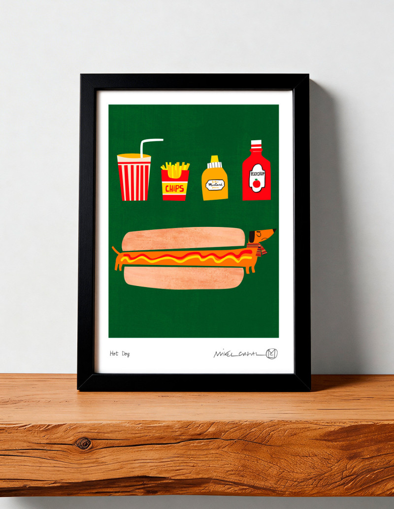 Illustration "Hot Dog" by Mikel Casal. A5 and...