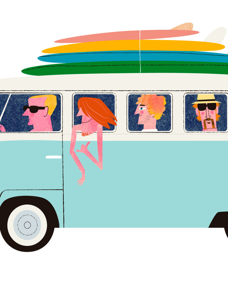 Illustration "Kombi"  by Mikel Casal. A5 and A4...