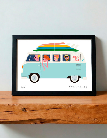 Illustration "Kombi"  by Mikel Casal. A5 and A4 reproductions