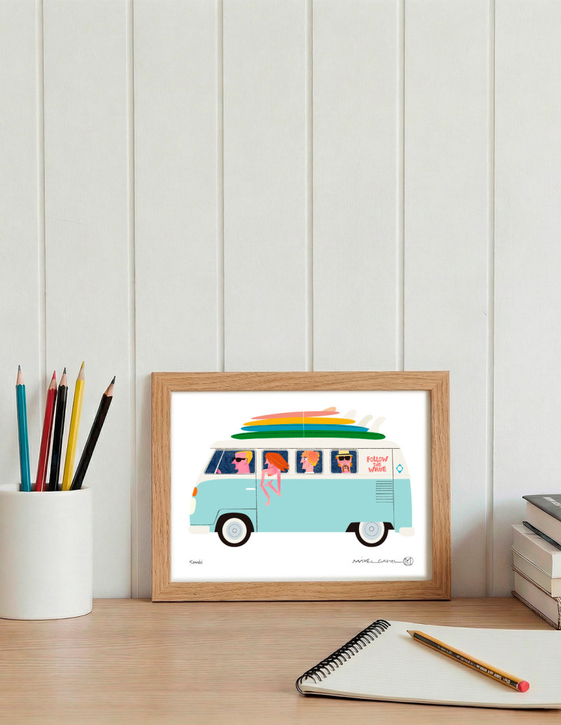 Illustration "Kombi"  by Mikel Casal. A5 and A4...