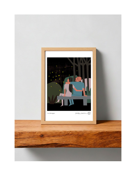 Illustration "Luciérnagas"by Mikel Casal. A4 signed reproduction
