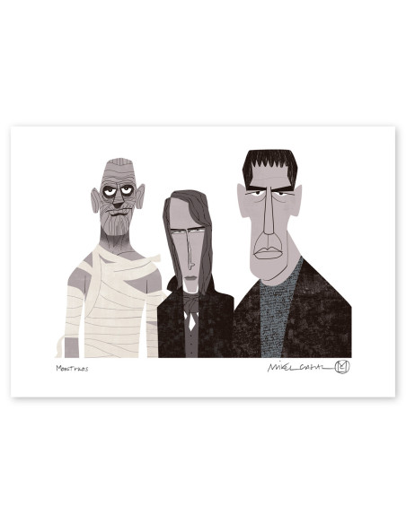 Ilustración "Monstruos" de Mikel Casal. Ilustración A4 firmada