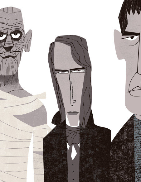 Ilustración "Monstruos" de Mikel Casal. Ilustración A4 firmada