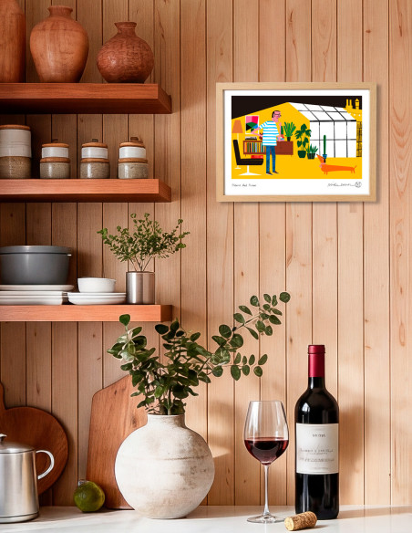 Illustration "Pierre and Frankie" by Mikel Casal. A4 signed reproduction