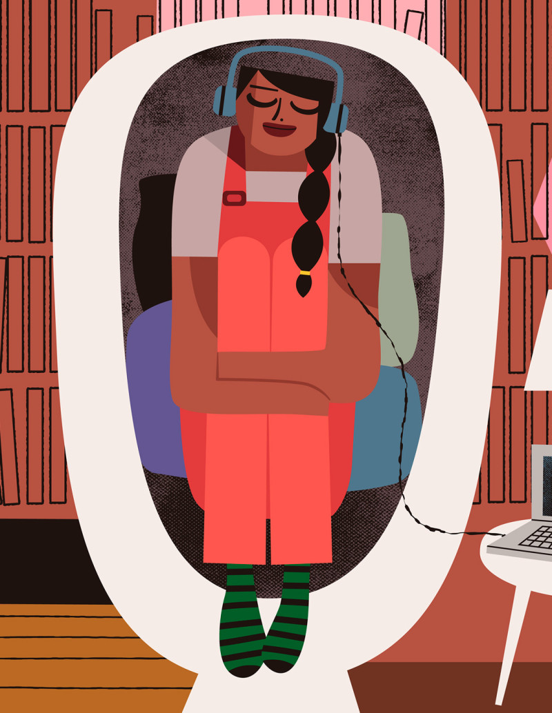 Ilustración "Podcast" Mikel Casal. Reproducción...