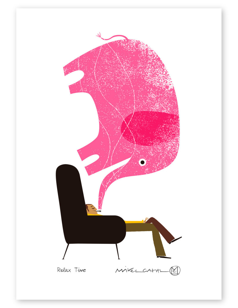 Illustration "Relax Time" by Mikel Casal. A4...