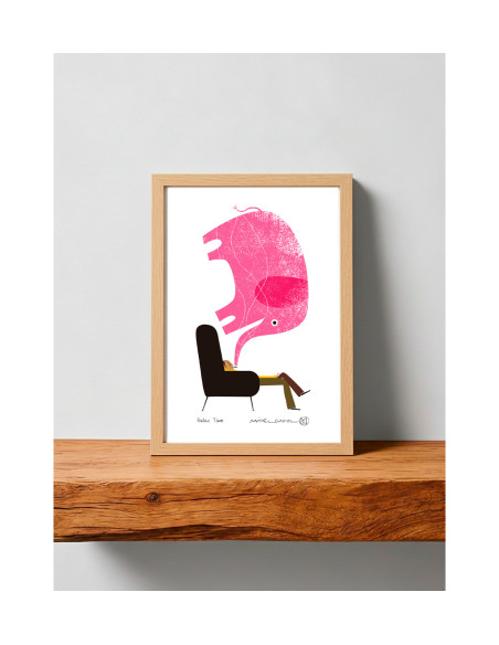 Illustration "Relax Time" by Mikel Casal. A4 signed reproduction