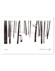 Ilustración "Silencio" de Mikel Casal. Reproducción A4...