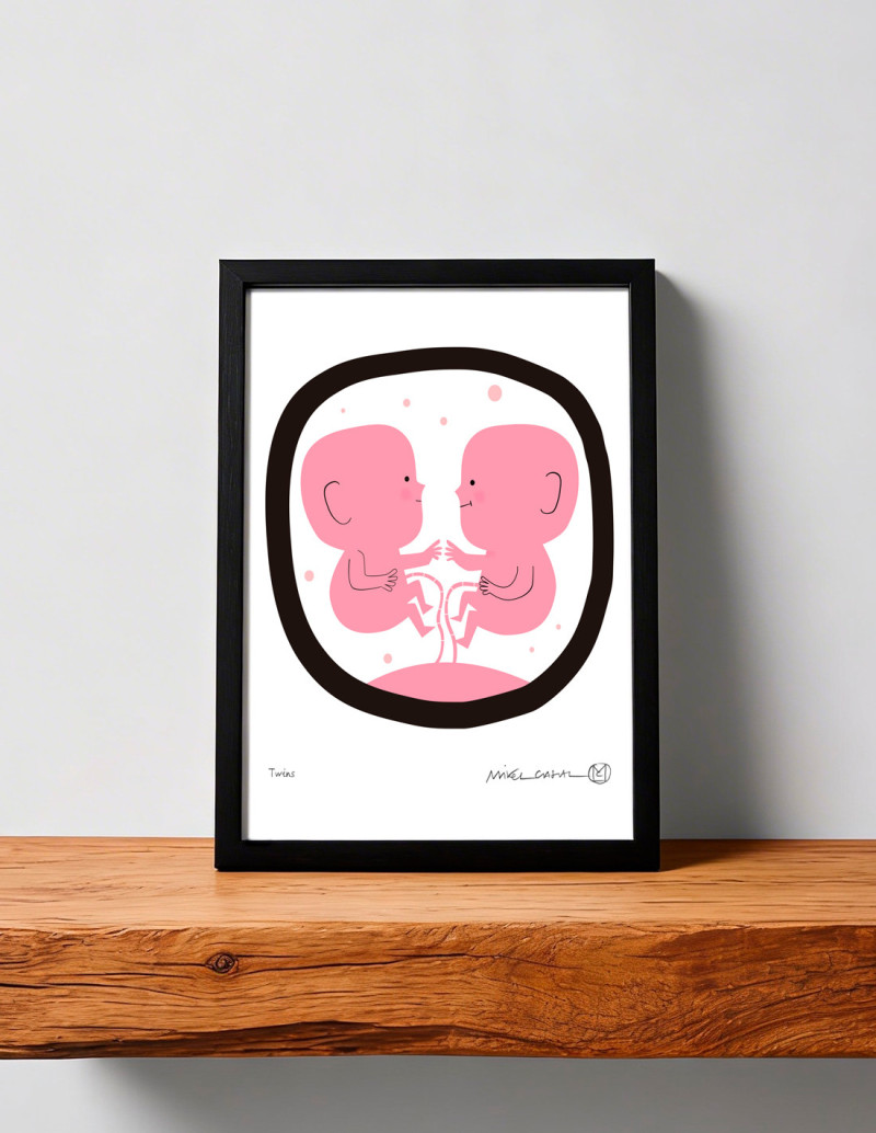 Illustration "Twins" by Mikel Casal. A4 signed...