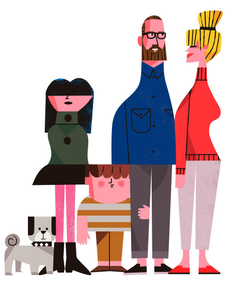 Ilustración "United Family" Mikel Casal. Reproducciones A5 y A4 firmadas