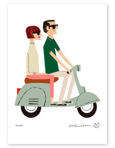 Ilustración "Vespa" de Mikel Casal. Reproducciones A5 y A4