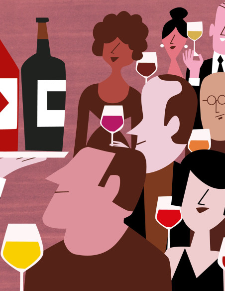 Ilustración "Wine party" Mikel Casal. Reproducción A4 firmada
