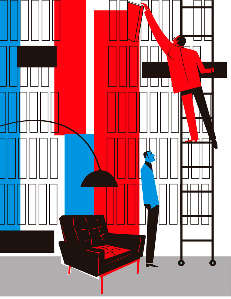 Illustration "Biblioteca" by Mikel Casal....