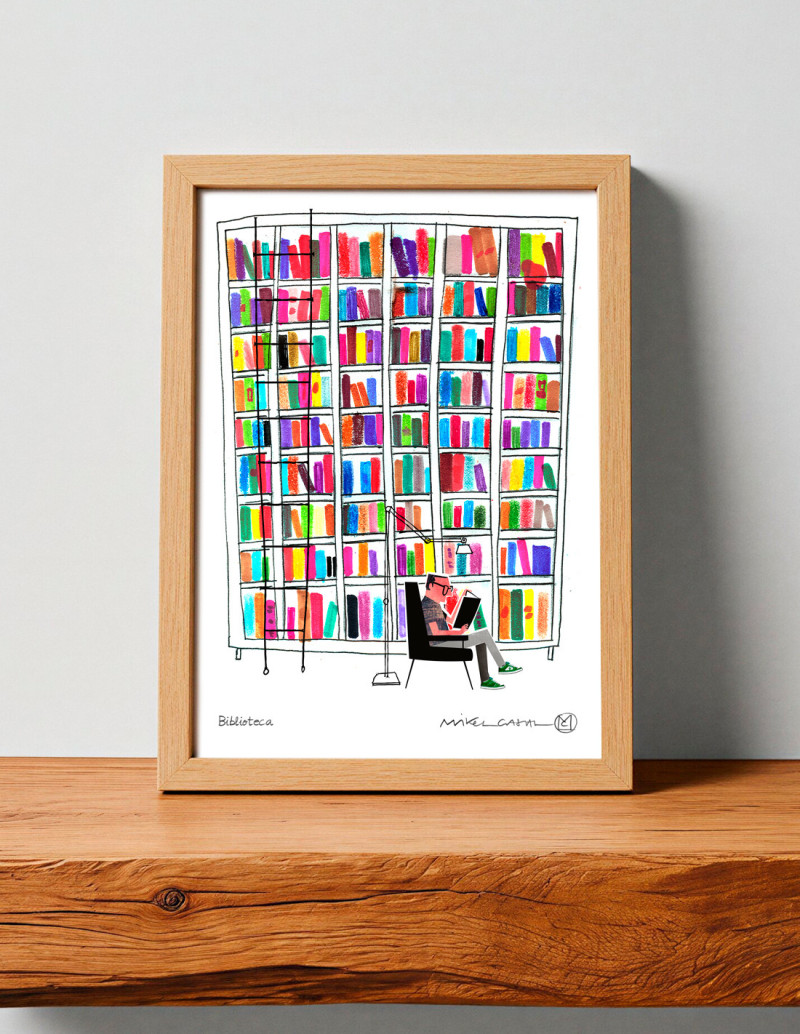 Illustration "Biblioteca 2" by Mikel Casal. A5,...