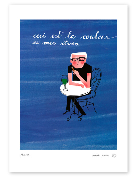 Ilustración "Absenta" de Mikel Casal. Reproducción A3 firmada