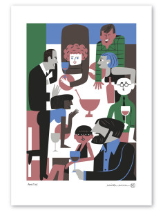 Illustration "Amistad" by Mikel Casal. Signed A3...
