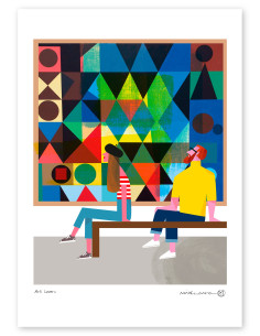 Illustration "Art lovers" by Mikel Casal. A4, A3 y A2...