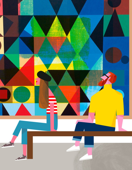 Illustration "Art lovers" by Mikel Casal. A4, A3 y A2 reproductions