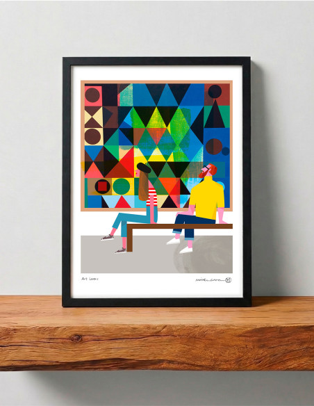 Illustration "Art lovers" by Mikel Casal. A4, A3 y A2 reproductions