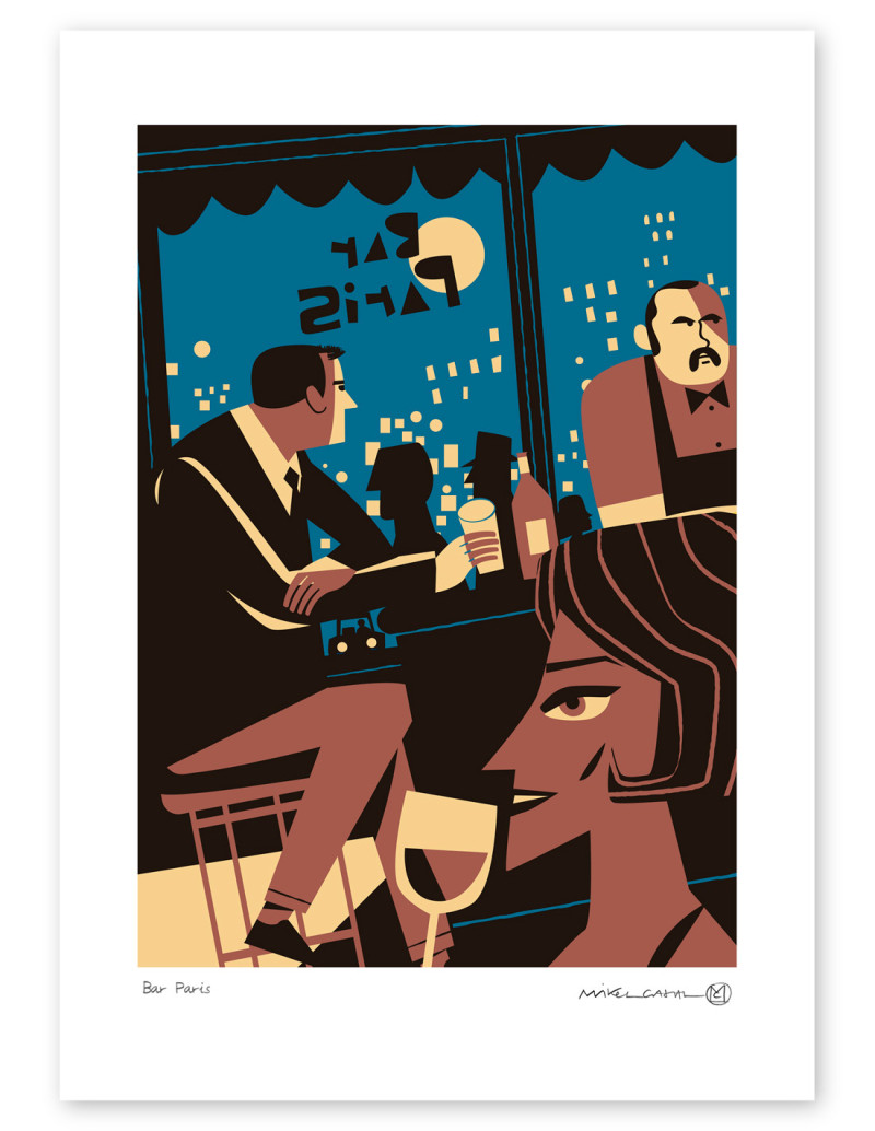 Illustration "Bar Paris" by Mikel Casal. Signed...