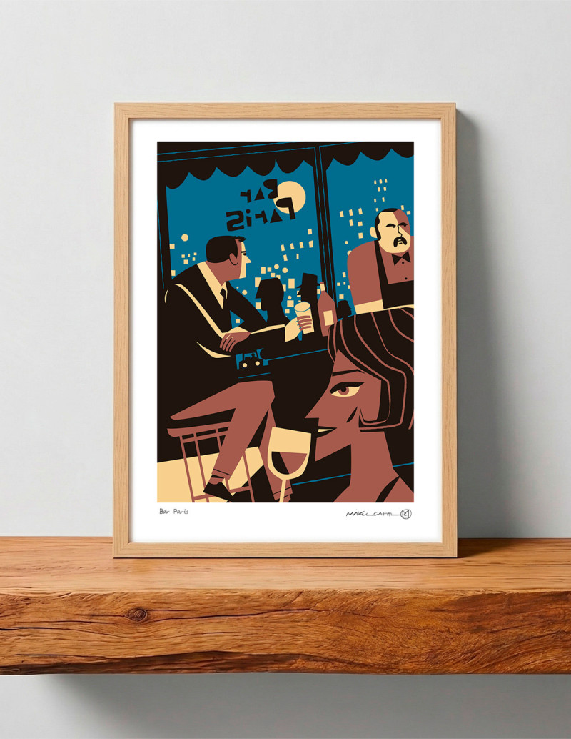 Illustration "Bar Paris" by Mikel Casal. Signed...