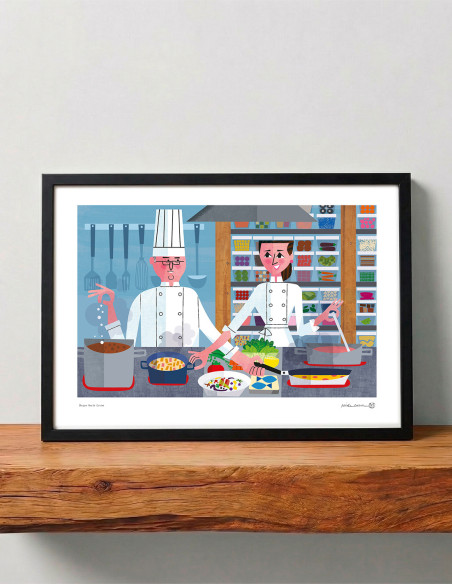 Illustration "Basque Haute Cuisine" by Mikel Casal. A4, A3 and A2 reproductions